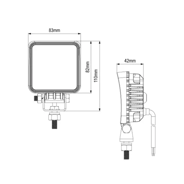 247 Mini Arbeidslykt Firkantet 10 