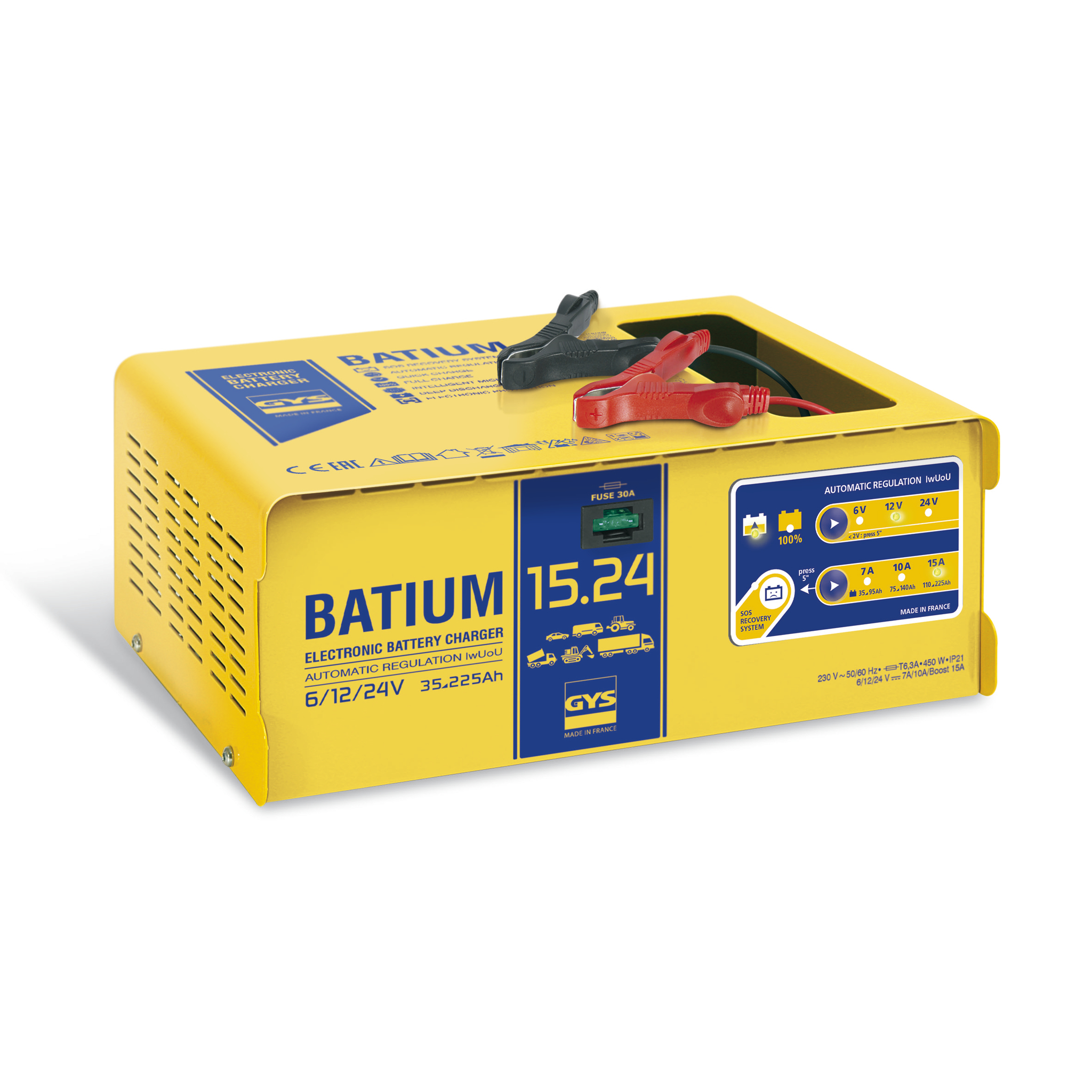 GYS Batium 15.24 batterilader 6/12/24 V 