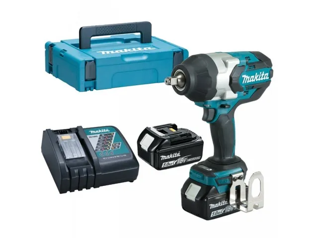 Makita muttertrekker DTW1002RTJ 1/2" 2 x 18V/5Ah-batterier og lader 