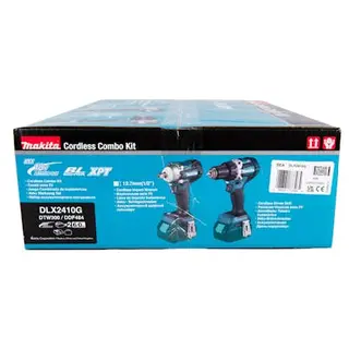 Makita maskinsett DLX2410G 18V Drill, muttertrekker, batteri og lader 