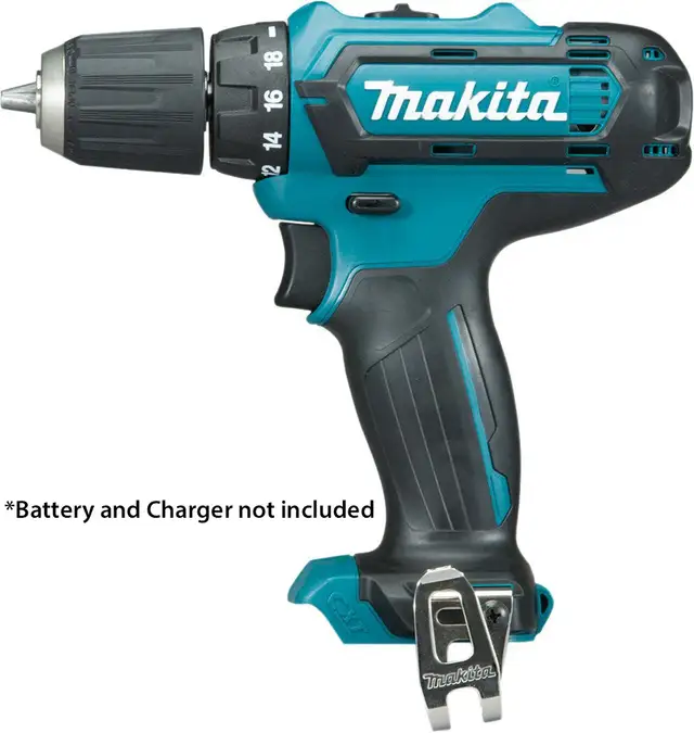 Makita bormaskin DF331DZ 10,8V 10 mm chuck, uten batteri og lader 