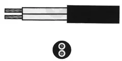 Abiko kabel 2x0,75 mm² Grå/sort leder