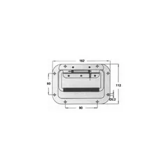 Kassehåndtak innfelt 162x112 mm RF304