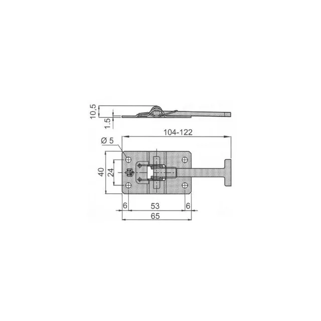 Dørholder med T-krok kort 104 mm RF 