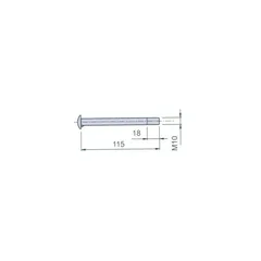 Hengselbolt M10x115 mm rustfri