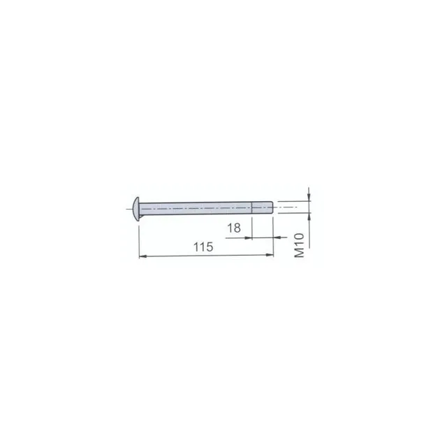 Hengselbolt M10x115 mm rustfri 