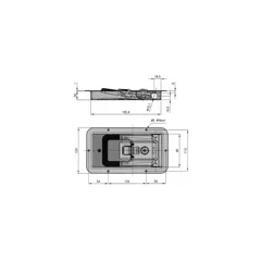 Dørlås 15 mm innfelt RF304 24 mm
