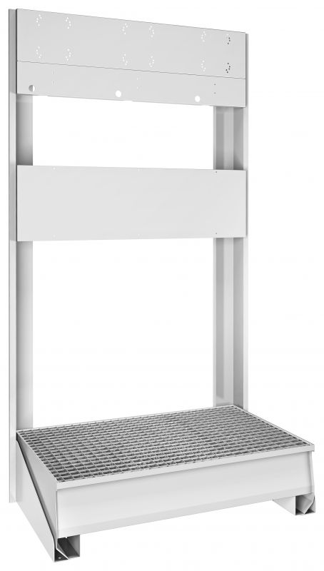 Servicesøyle for 3 slangetromler Oppsamlingskar for 2 fat 180-220 kg