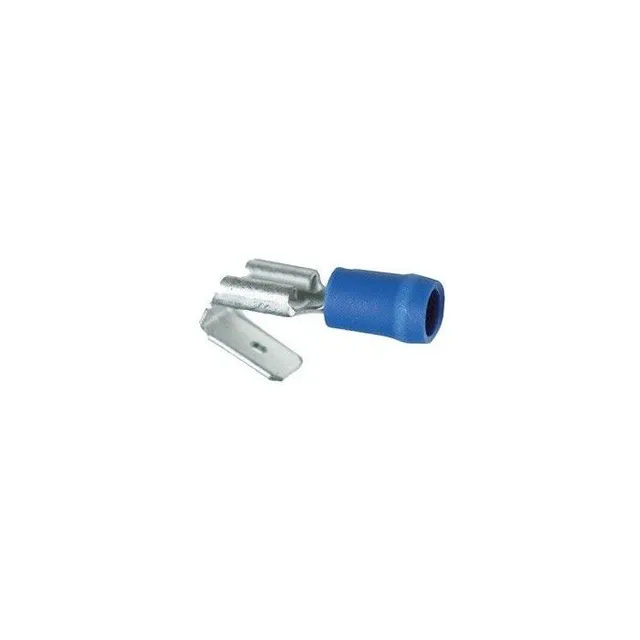 Abiko flatstikker 6,3 mm hunn blå A2507FLH, med avgreining, isolert 