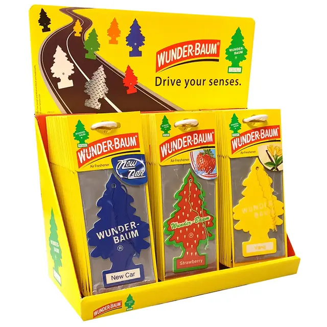 Wunder-Baum Mix diskdisplay 72 stk 24 jordbær, 24 vanilje og 24 New Car 