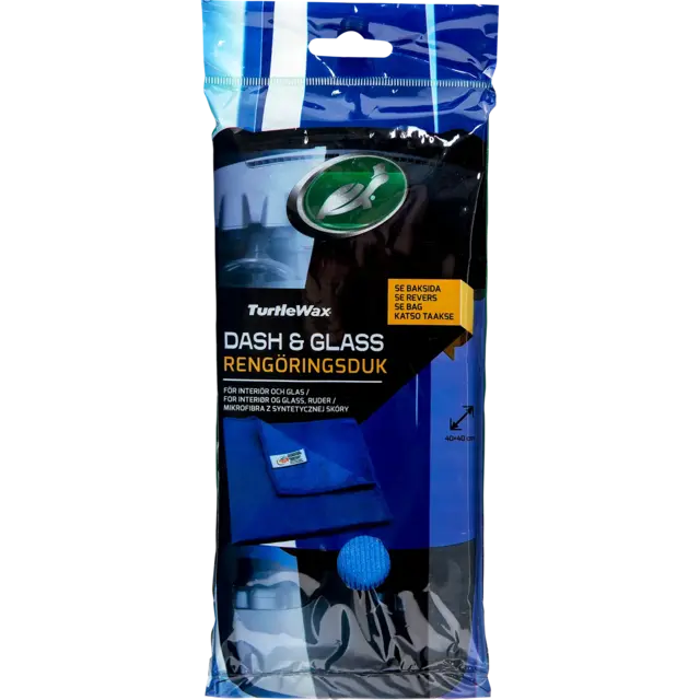 Turtle Wax Dash & Glass mikrofiberklut 40 x 40 cm til dashbord og glass 