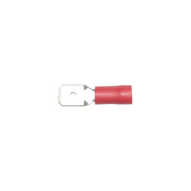 Abiko flatstikker 6,3 mm hann rød A1507H, isolert 