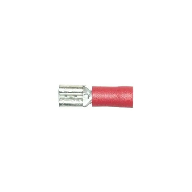 Abiko flatstifthylse 6,3 mm hunn rød A1507FL, isolert 