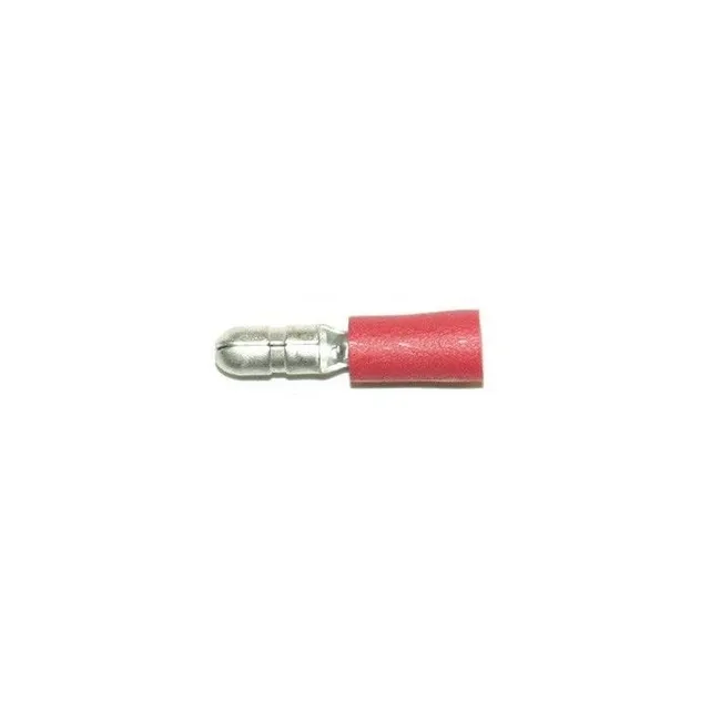 Abiko rundstikker 4 mm isolert hann rød A1504HA 