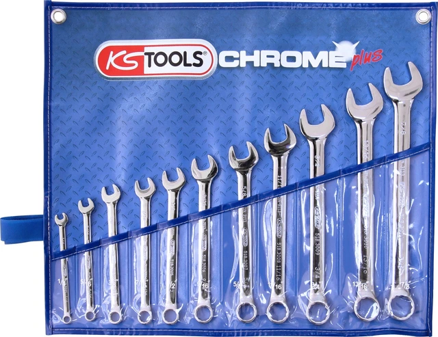 KS Tools kombi.nøkkelsett tommer 11STK 
