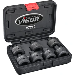 VIGOR slagpipesett med bits 7 deler 3/4" Overflate: oksidert, oljet