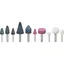 VIGOR Slipestein-sett 10 deler 5 slipesteiner med 6 mm holder