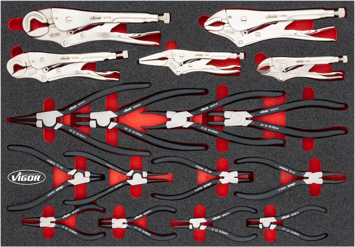 VIGOR Tangsett 11 – 19 mm 16 – 27 mm 2K mykskuminnlegg, størrelse L