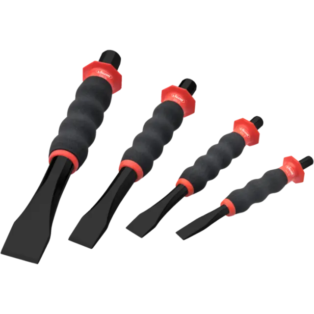 VIGOR Flatmeiselsett 4 deler Sikkert hold 