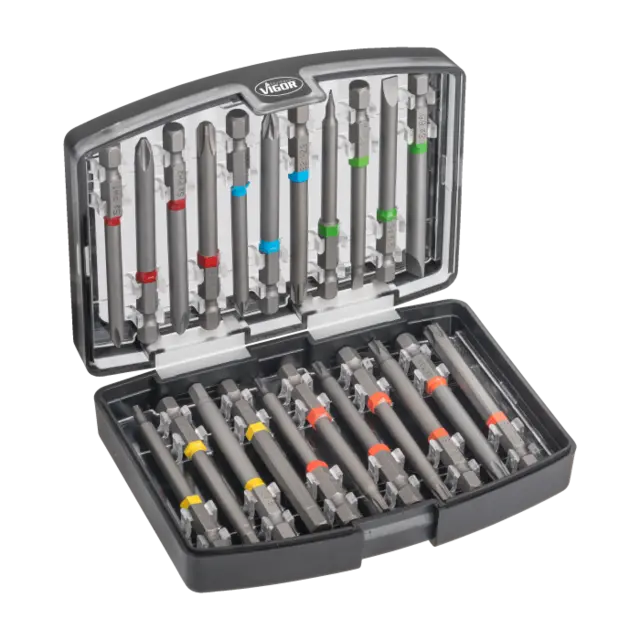 VIGOR Bitsboks 22 deler 1/4" Sikker oppbevaring av bits 
