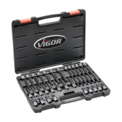 VIGOR skrutrekkerpipesett 30 deler 3/8" For manuell bruk