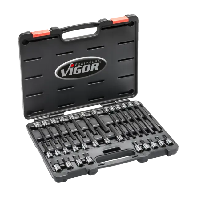 VIGOR skrutrekkerpipesett 30 deler 3/8" For manuell bruk 