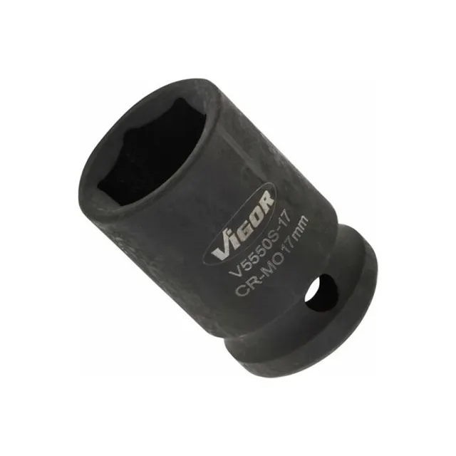 VIGOR Slagpipe 17 mm 1/2" 6-kant kort Mål: 82 mm 