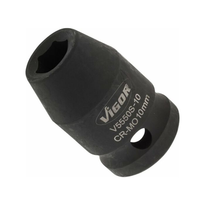 VIGOR Slagpipe 10 mm 1/2" 6-kant kort Mål: 82 mm