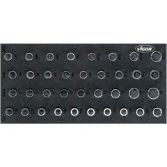 VIGOR skrutrekkerpipesett 36 deler 1/2" 2K mykskuminnlegg, størrelse S