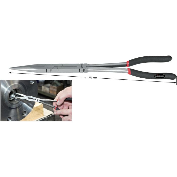 VIGOR Nebbtang 340 mm med dobbeltledd Mål: 340 mm