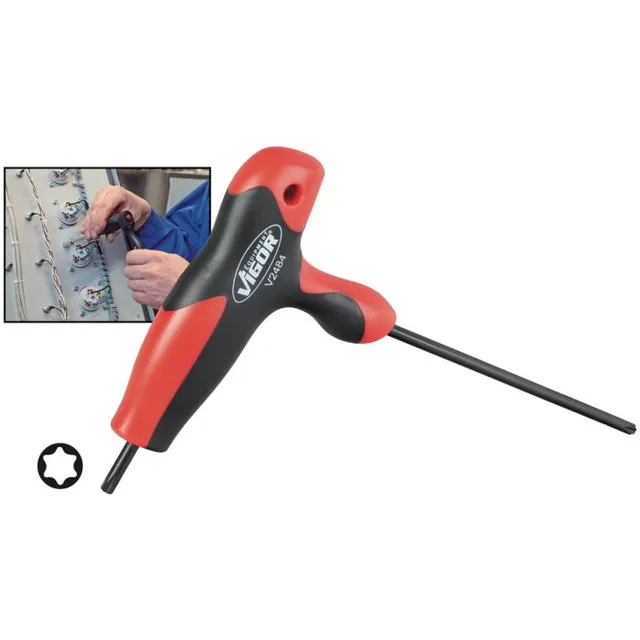 VIGOR Skrutrekker T40 Torx T-håndtak Mål: 217 mm 