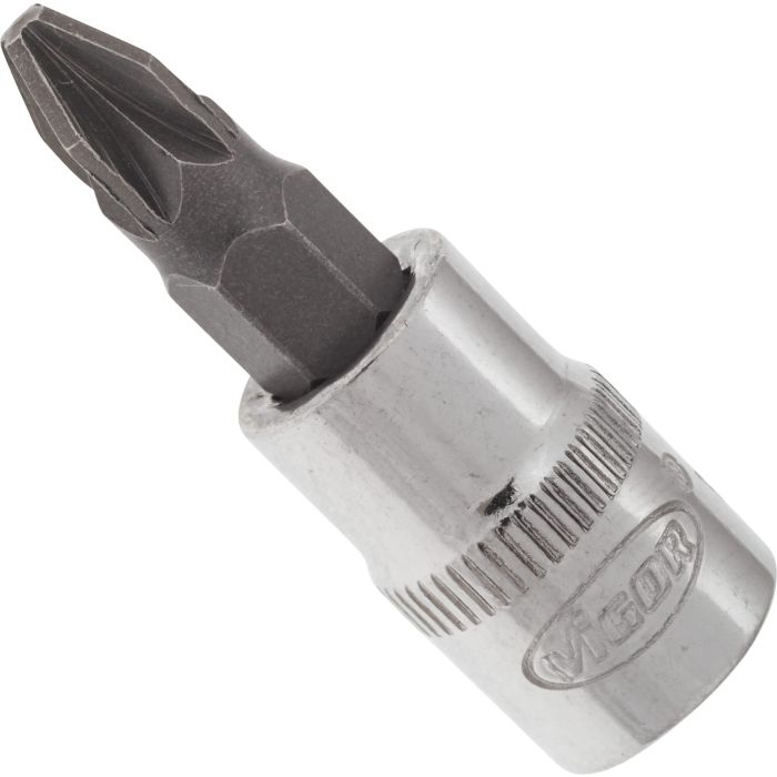 VIGOR Skrutrekkerinnsats PZ2 1/4" Mål: 38 mm, for manuell bruk