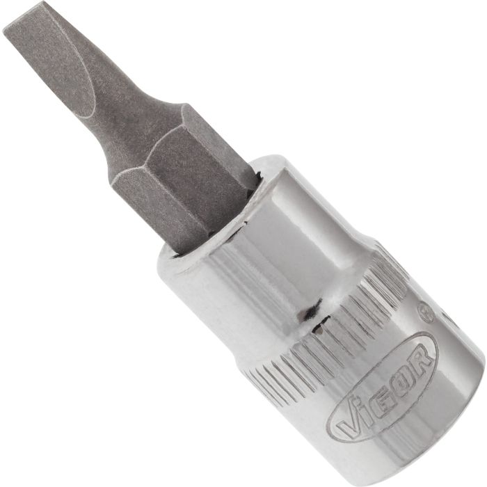 VIGOR Skrutrekkerinnsats 0,8 x 4 mm 1/4" Mål: 38 mm, for manuell bruk