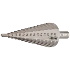VIGOR HSS-trinnbor 4 – 30 mm 4 - 30 mm Mål: 100 mm