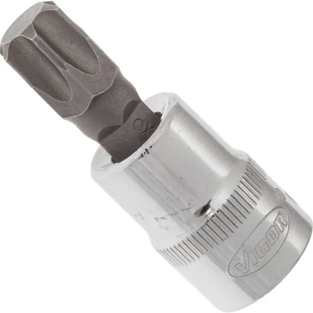 VIGOR Skrutrekkerinnsats T55 3/8" Torx Mål: 49 mm, for manuell bruk 