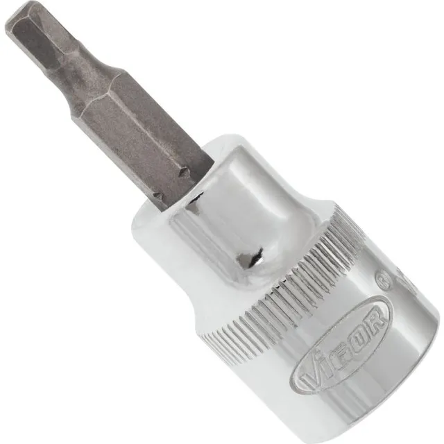 VIGOR Skrutrekkerinnsats 4 mm 3/8" Mål: 49 mm, for manuell bruk 