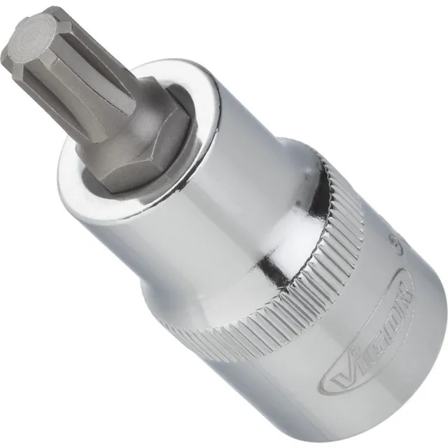 VIGOR Skrutrekkerinnsats M9 1/2" Ribe-CV Mål: 55 mm, for manuell bruk 